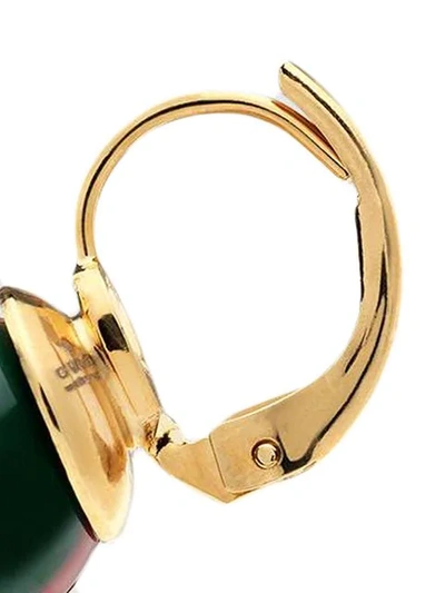 Shop Gucci Web Earrings In Green