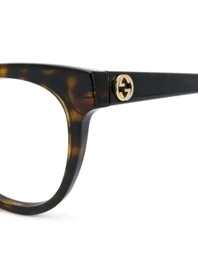 Shop Gucci Classic Square Glasses In 002 Brown