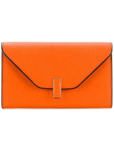 Shop Valextra Iside Small Wallet In Orange