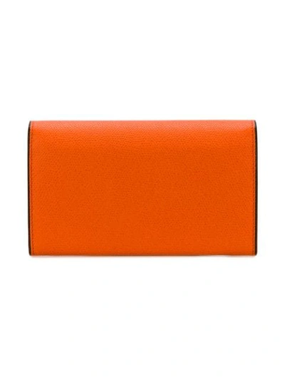 Shop Valextra Iside Small Wallet In Orange