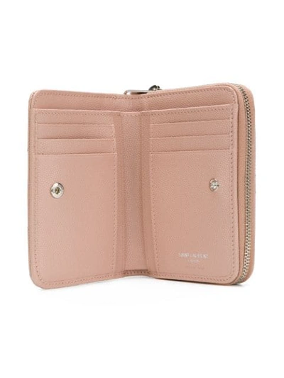 Shop Saint Laurent Monogram Compact Wallet In Pink