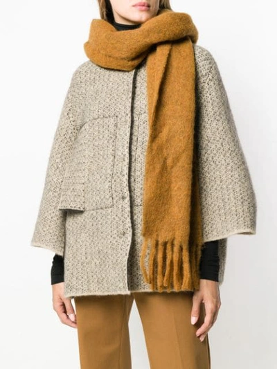 Shop Forte Forte Knitted Scarf In Neutrals