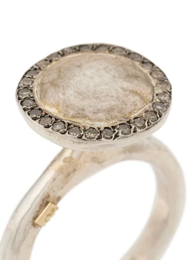 Shop Rosa Maria Pavé Set Plate Ring In Silver