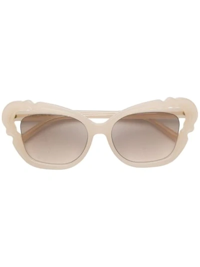 Shop Linda Farrow Oversized Tinted Sunglasses In Neutrals