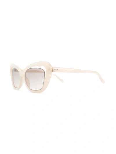 Shop Linda Farrow Oversized Tinted Sunglasses In Neutrals