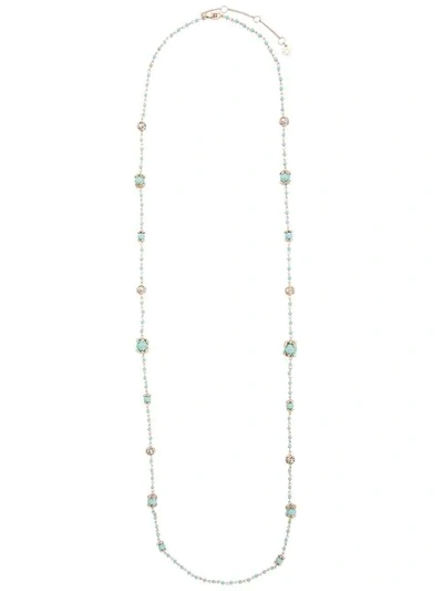 Shop Marchesa Notte Long Beaded Necklace In Blue