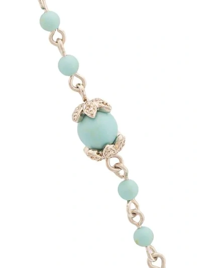 Shop Marchesa Notte Long Beaded Necklace In Blue