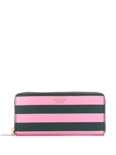 Shop Kate Spade Stripe Wallet In Pink