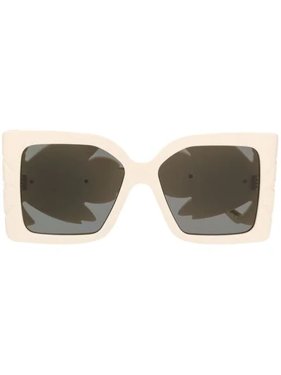 Shop Gucci Oversized Square Sunglasses In Neutrals