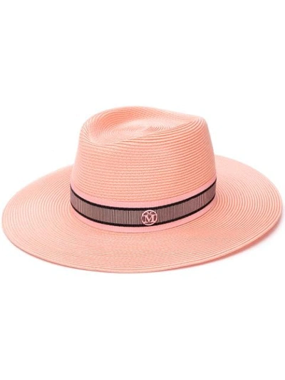 Shop Maison Michel Charles Fedora Hat In Pink