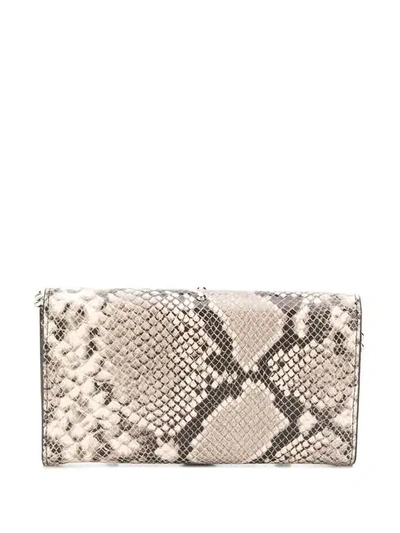 Shop Pinko Love Bag Wallet With Shoulder Strap In Grey