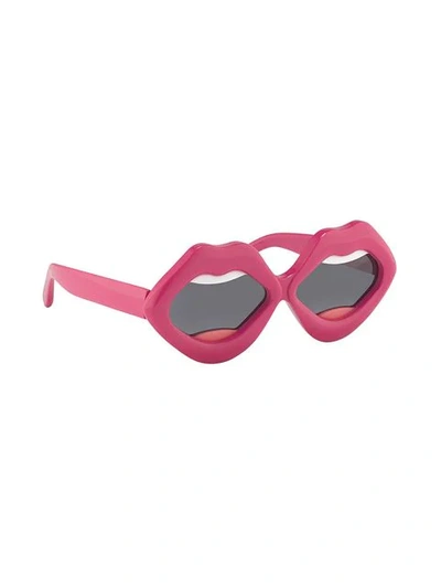 Shop Linda Farrow Yazbukey Lips Sunglasses In Pink