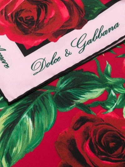 Shop Dolce & Gabbana Floral-print Scarf In Red