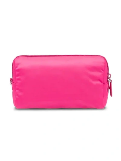 Shop Prada Zipped Cosmetic Bag In Pink