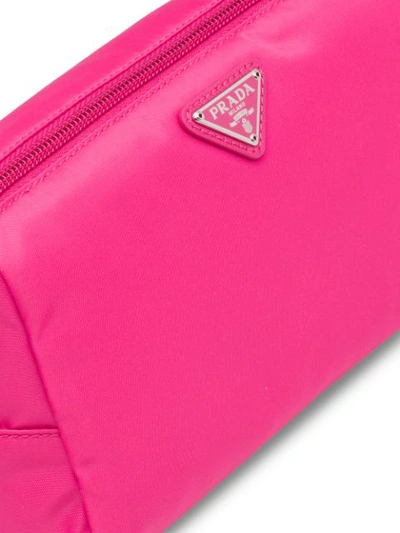 Shop Prada Zipped Cosmetic Bag In Pink