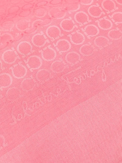 Shop Ferragamo Gancio Monogram Scarf In Pink
