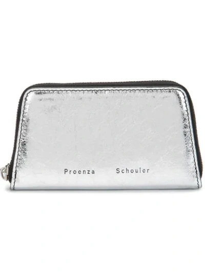 Shop Proenza Schouler Trapeze Zip Compact Wallet In Grey