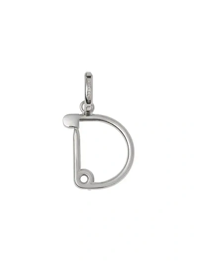 Shop Burberry Kilt Pin ‘d' Alphabet Charm In Metallic