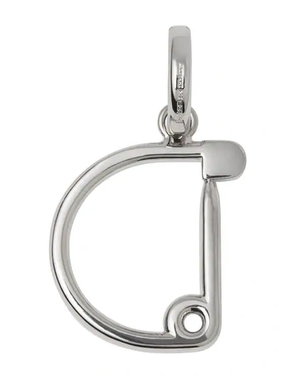 Shop Burberry Kilt Pin ‘d' Alphabet Charm In Metallic