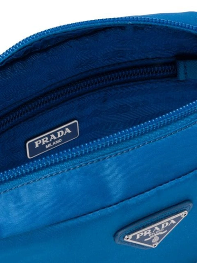Shop Prada Logo Pouch In Blue