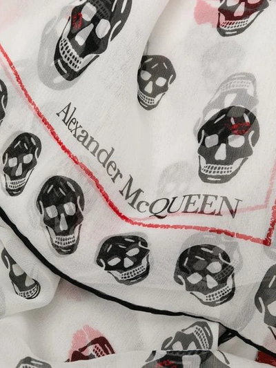 Shop Alexander Mcqueen Skull Scarf In White