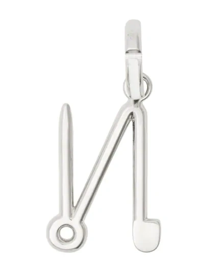Shop Burberry Kilt Pin ‘n' Alphabet Charm In Silver