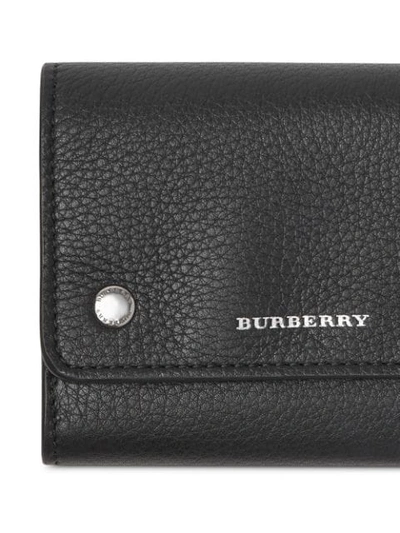 Shop Burberry Small Leather Folding Wallet In Black