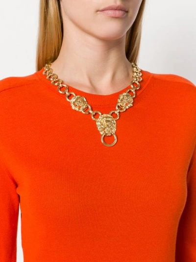 Pre-owned Susan Caplan Vintage 1980s Vintage Kenneth Jay Lane Doorknocker Necklace In Gold
