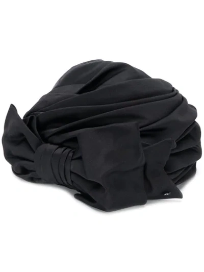 Shop Maison Michel Betty Silk Turban In Black