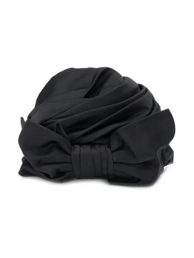 Shop Maison Michel Betty Silk Turban In Black