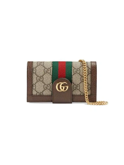 Shop Gucci Ophidia Gg Chain Iphone 7/8 Case In Brown