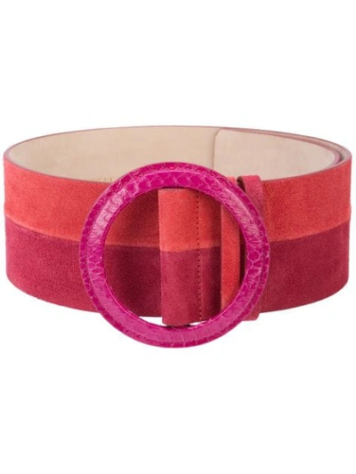 Shop Carolina Herrera Round Buckle Belt In Pink