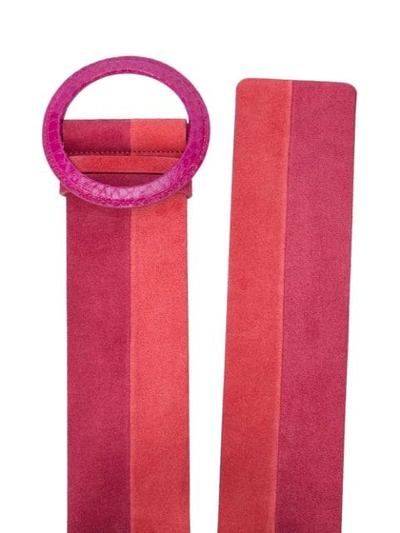 Shop Carolina Herrera Round Buckle Belt In Pink