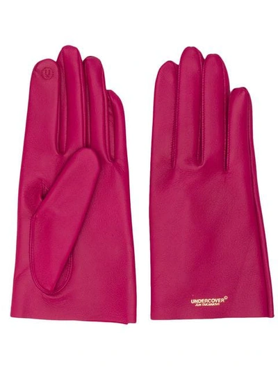 Shop Undercover Logo Gloves In Pink