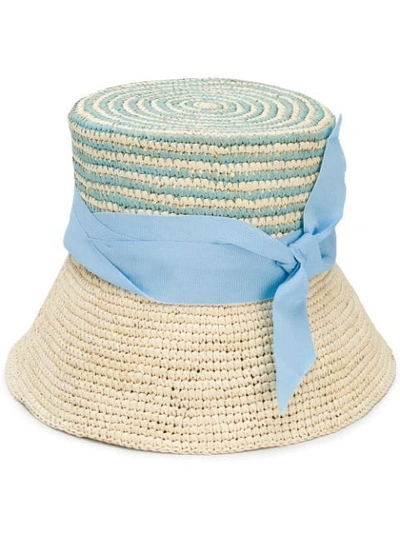 Shop Sensi Studio Striped Panama Hat In Neutrals