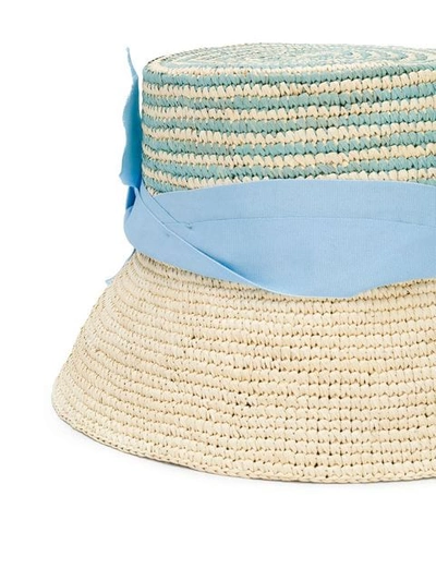 Shop Sensi Studio Striped Panama Hat In Neutrals