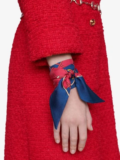 Shop Gucci Interlocking G Rhombus Print Neck Scarf In Red