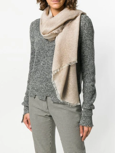 Shop Blanca Wide Distressed Scarf - Neutrals