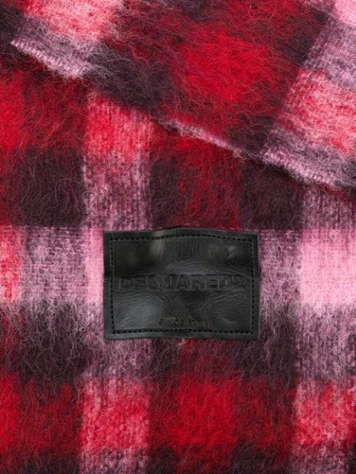 Shop Dsquared2 Checked Tartan Scarf In Multicolour