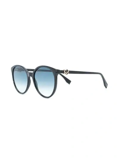 Shop Fendi Eyewear Round Sunglasses - Black