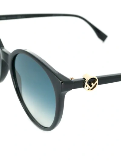 Shop Fendi Eyewear Round Sunglasses - Black