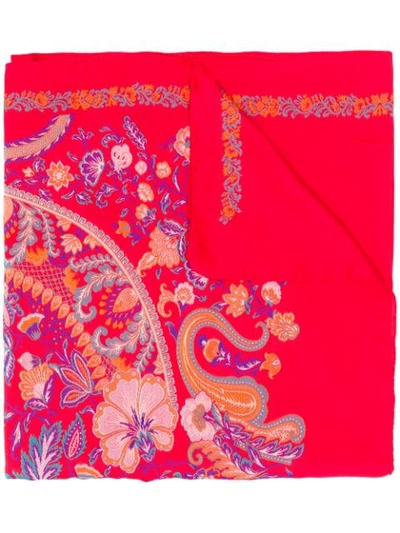 Shop Etro Paisley-print Scarf In Red