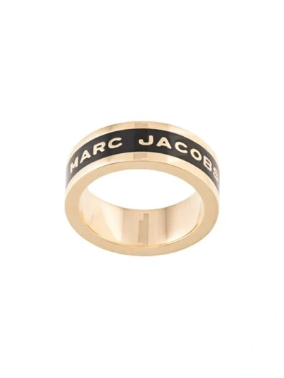 Shop Marc Jacobs Logo Band Ring In Black
