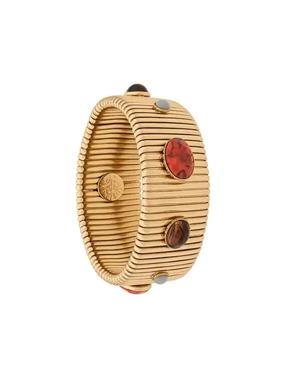 Shop Gas Bijoux Strada Ribbed Bracelet In Gold