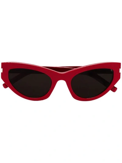 Shop Saint Laurent Red 215 Grace Sunglasses
