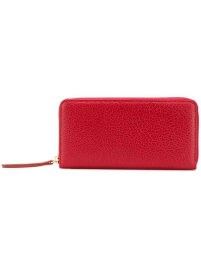 Shop Maison Margiela Zip Around Wallet In Red