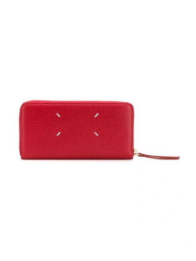 Shop Maison Margiela Zip Around Wallet In Red