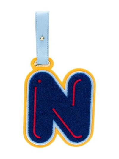 Shop Chaos Letter N Luggage Tag In Blue