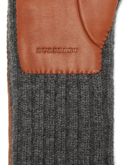 Shop Burberry Cashmere And Lambskin Longline Gloves - Brown