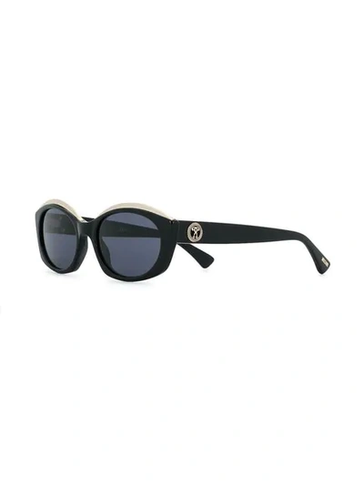 Shop Moschino Eyewear Oval Frame Sunglasses In Black